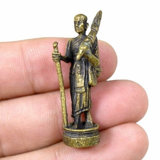 Brass Thai Amulet Figure Buddha Phra Siwa Li Talent Capital Icon Luxury Shield