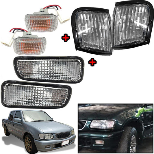 Set Bumper Lamp Corner Light Turn Signal Clear For 1998-2003 Isuzu TFR Pickup