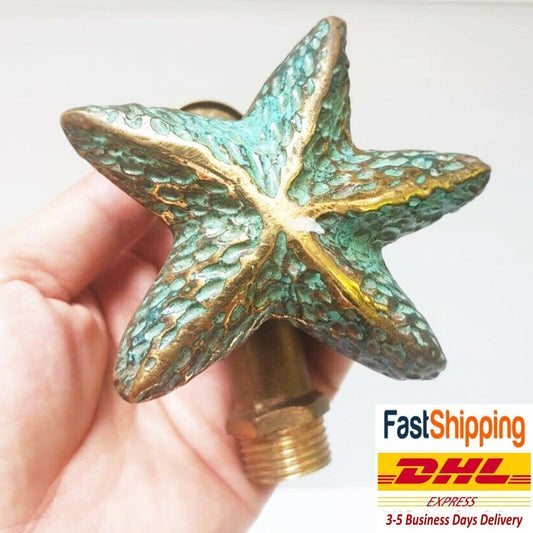 Tap Water Vintage Garden Home Decor Starfish Outdoor Spigot Head Faucet Brass