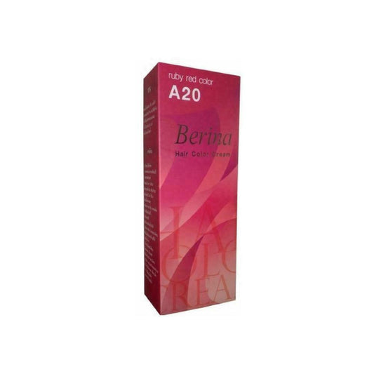 Berina Hair Color Cream A20 Ruby Red 60 ml Hair Dye Super Permanent Fashion