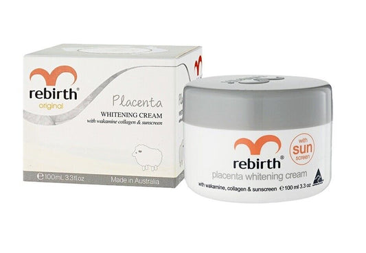 Rebirth Placenta Whitening Cream Wakamine & Collagen Sunscreen SPF 15 100 ml.