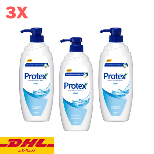 3x Protex Fresh Shower Cream Pump Bath Liquid Soap Refresh Clean Body Skin 450ml