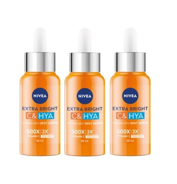 Nivea Extra Bright C & HYA Anti Spots Serum dark spots fade bright skin 30ml.