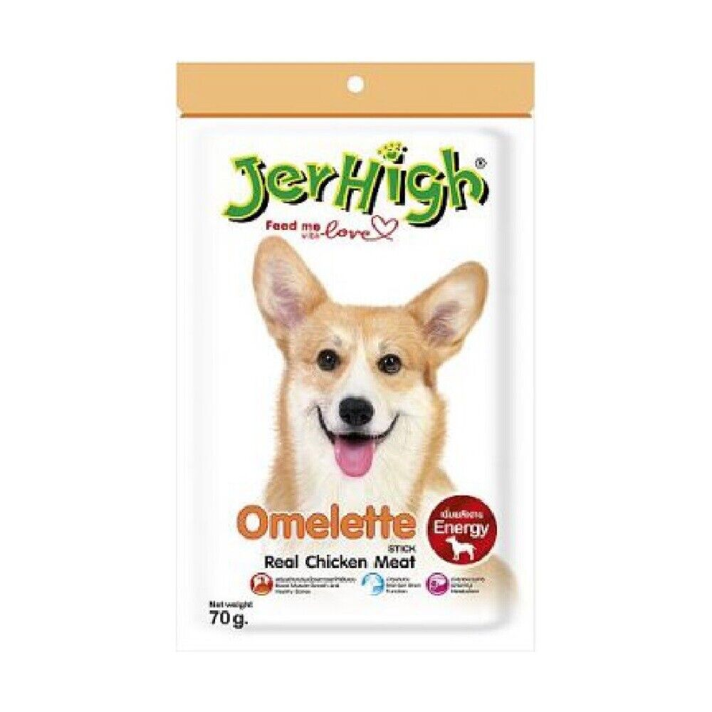12 pcs. JerHigh Omelette Stick Dog Protein Snack Food Strong Bone Joint Healthy