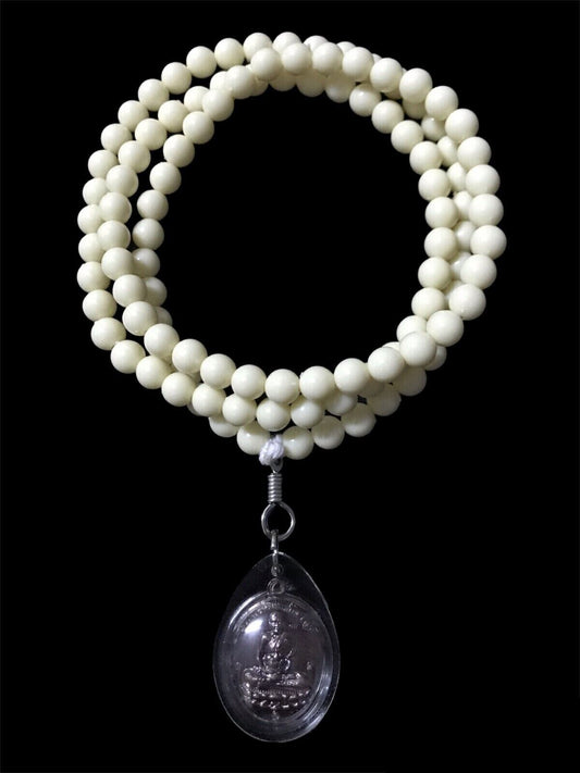 LP Du Brahma Coin by Luang Ta MaPendant Waterproof Necklace Thai Buddha Amulet