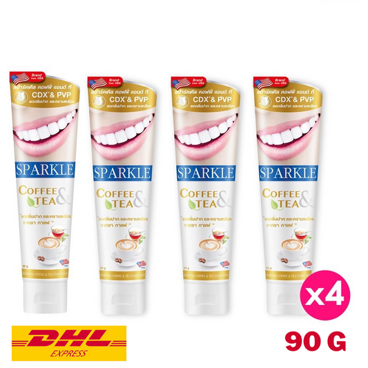 4x Sparkle Whitening Toothpaste Coffee Tea Remove Stain Fast for Drinkers 90g