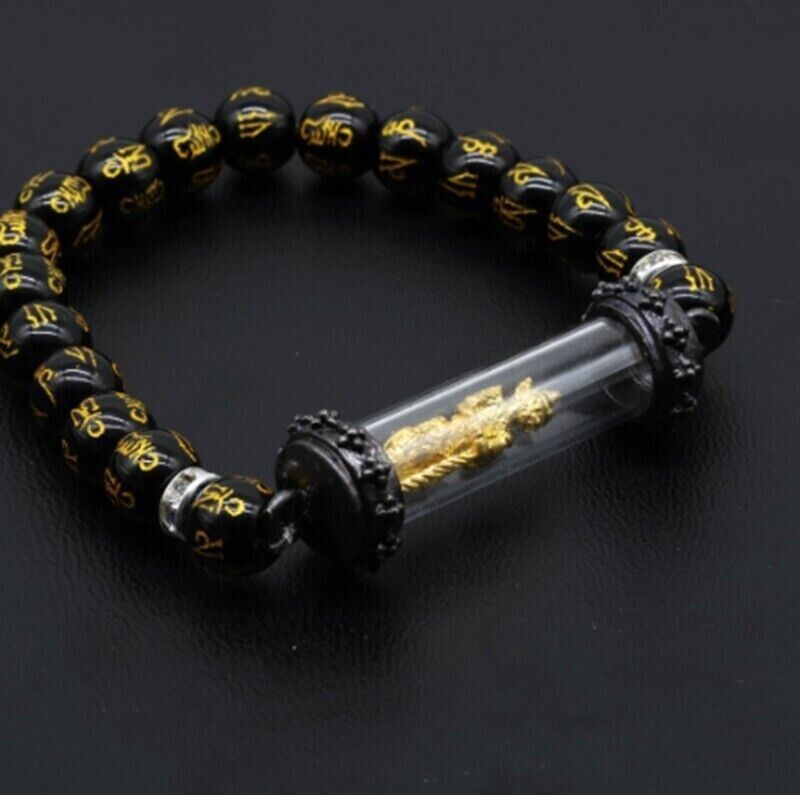 Rare Takrut Thao Wessuwan Lucky Thai Amulet Buddha Pendant Yant Charm Bracelet