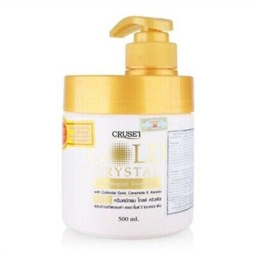 Cruset Gold Crystal Keratin complex Hair Repair Treatment Dry Split Ends 500ml.