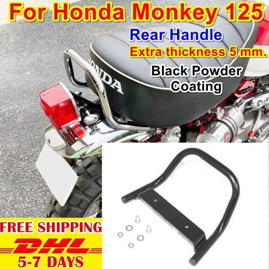 Rear Handle For Honda Monkey 125 Carry Z125 Tail 2018-2022 Black Powder Coating
