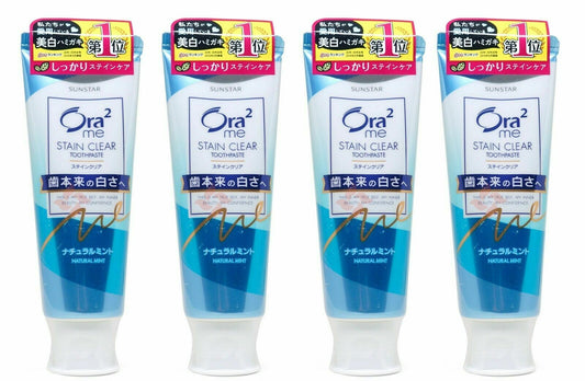 Sunstar Ora 2 Me Stain Clear Toothpaste Natural Mint 130g x 4