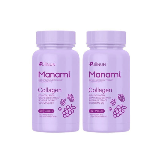 2x Manami Collagen Puiinun Chewable Tablet Younger Bright Skin Reduce Dark Spots