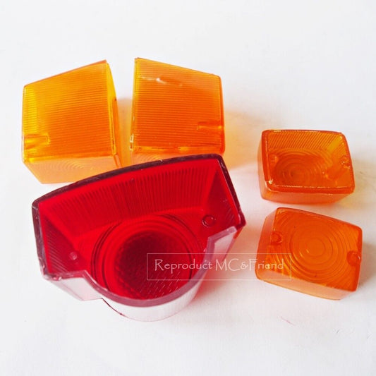 Winker Turn Signal Lens + Taillight Lens Set 5Pcs :Fits Honda C92 C95 CA95 CA160