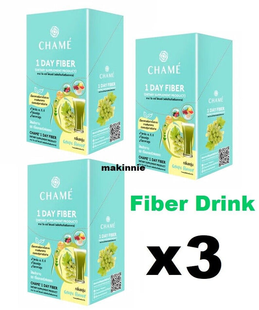 3x Chame One Day Fiber Fruit Vegetable Detox Vitamin Constipation Cleanse Slim