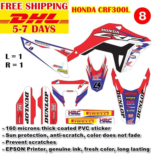 Stickers Graphics Kits For Honda CRF 300 L Motocross Whole Bike Decals Decal 08