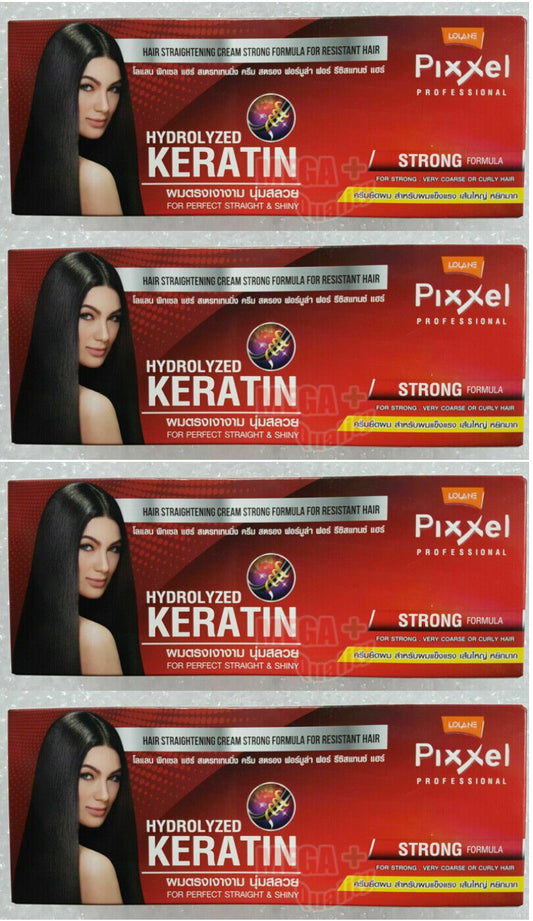 4 x LOLANE PIXXEL PROFESSIONAL HAIR STRAIGHTENING CREAM # STRONG