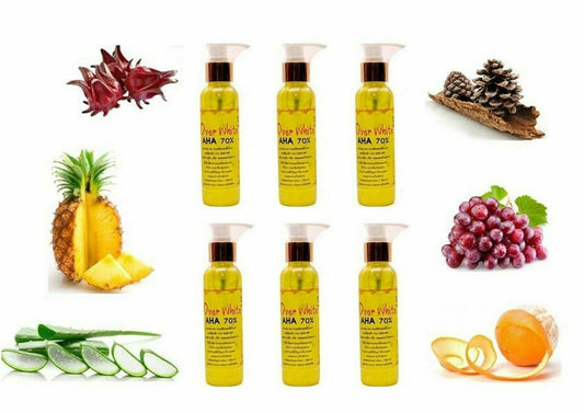 6 x Over White AHA Skin Bright Whitening Body Serum Remove Dark Spots 120ml