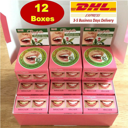 12x Isme Rasyan Nature Herb Clove Toothpaste Anti-Bacteria Thai Herbal