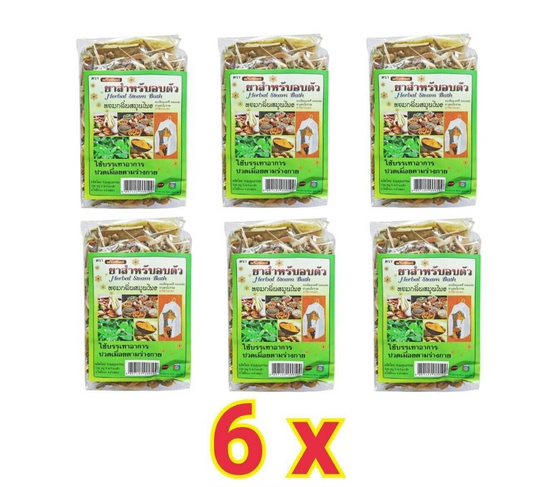 6 x 200 g Promchan Thai Natural Herbal Steam Bath Body Sauna Spa Relax Therapy
