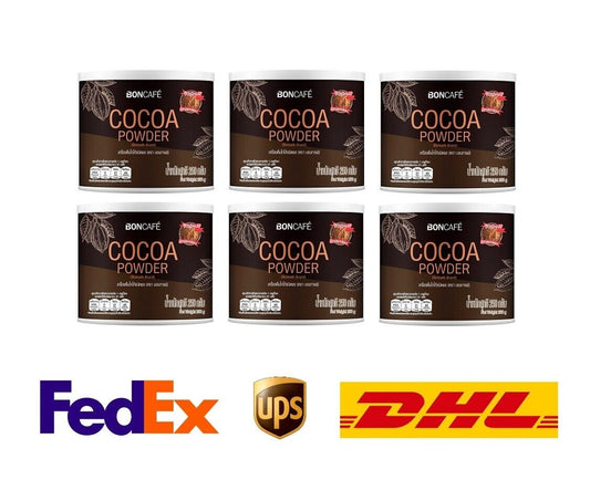 6x Boncafe Boncocoa 100% Pure Cocoa Powder Drink Intense, fragrant, smooth