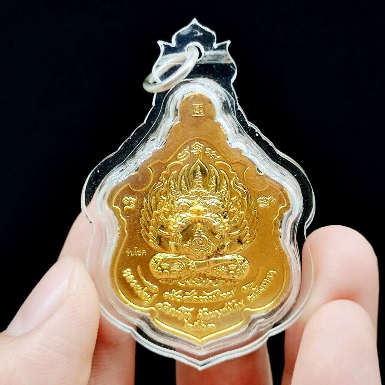 Garuda Krut Amulet Pendant Gold LP Fu Wat Bangsamak Amulet Thai Buddha