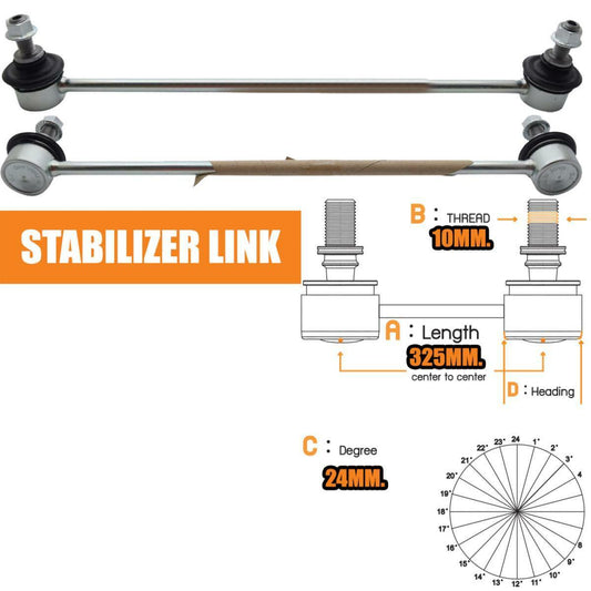 2x Stabilizer Sway Bar Link Front For Honda City Sedan Jazz Hatchback 2008-2013
