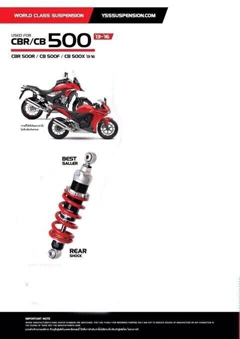 YSS Gas Rear Shock Suspension FOR Honda CBR500 CB500 2013-2016