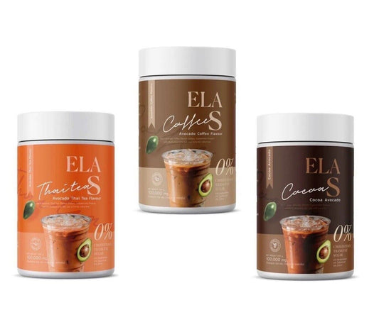 3x ELA S Coffee Cocoa Thai Tea Instant Drink 0% sugar control weight healthy
