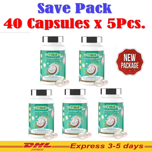 5 x Yuri Coco cold pressed coconut oil collagen vitamins weight loss Control