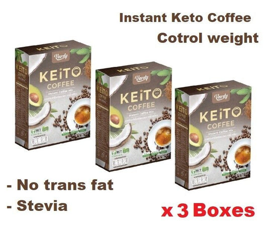 3x Vardy Keito Coffee Healthy Coconut Creamer Stevia Control Weight Slim Shape