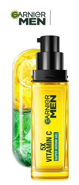 2 x GARNIER Men Turbo Bright Spotless Serum Shine Control Whitening Face 40 ml.