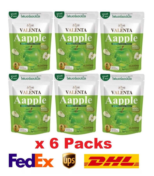 6xValenta Fiber Apple Detox Clean Excretion Reduce belly Bright Skin Good Health