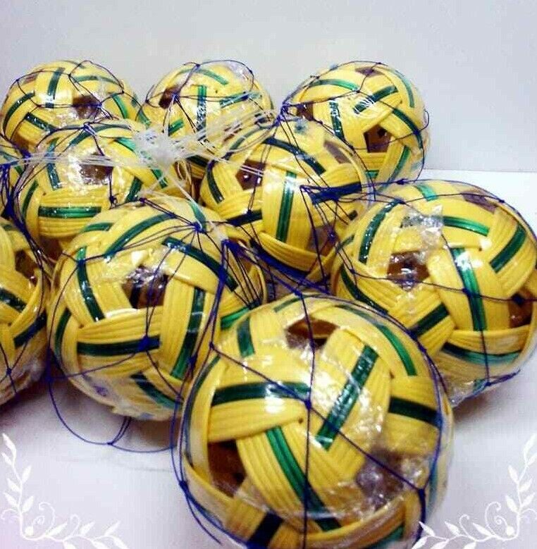 Rattan ball sepak takraw kick volleyball new training sport game yellow green