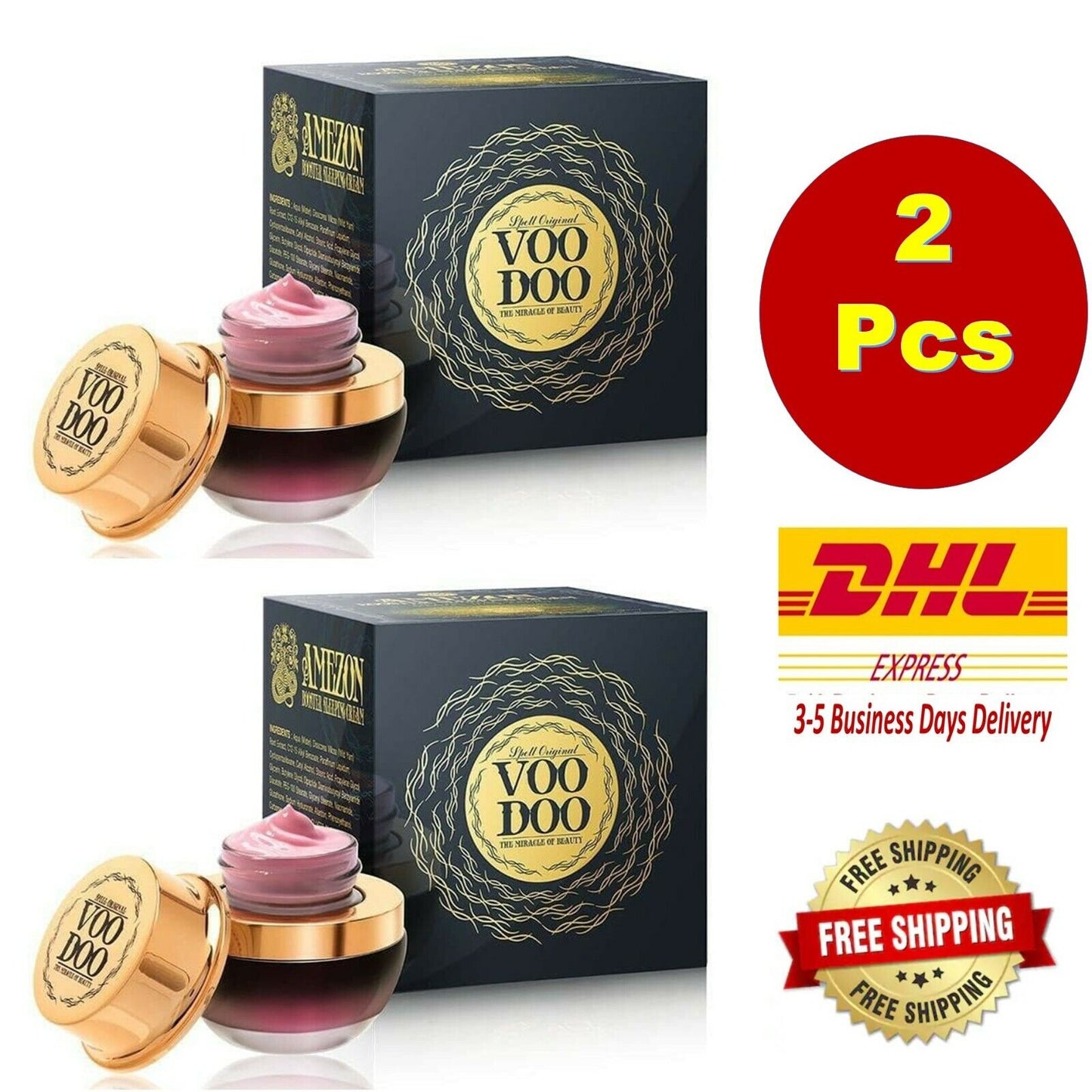 2x VOODOO AMEZON Anti Aging Acne Wrinkle Booster Lift up Mask Serum Smooth Skin