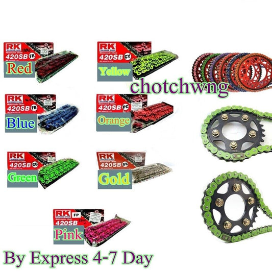 RK Motorcycle Chain Colors 420-120L Stunt Parts Accessories Road Bike Speed New