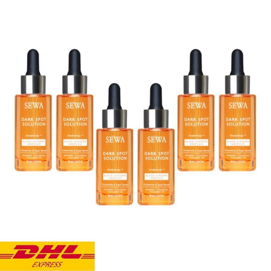 6x SEWA Dark Spot Solution Black Ginseng Ampoule Serum Reduce Blemishes 30 ml