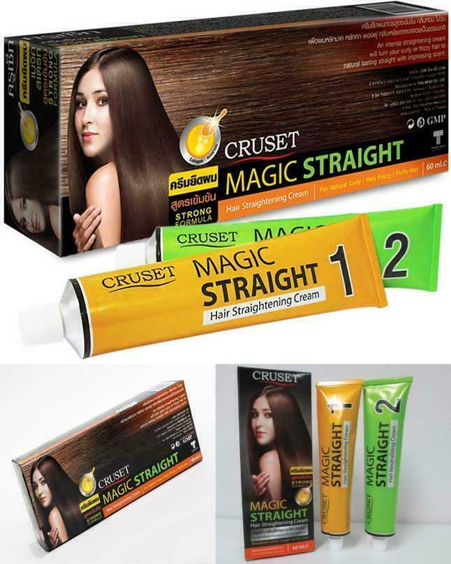 Cruset Magic Straight Hair Straightening Cream Kit Strong For very curly hair