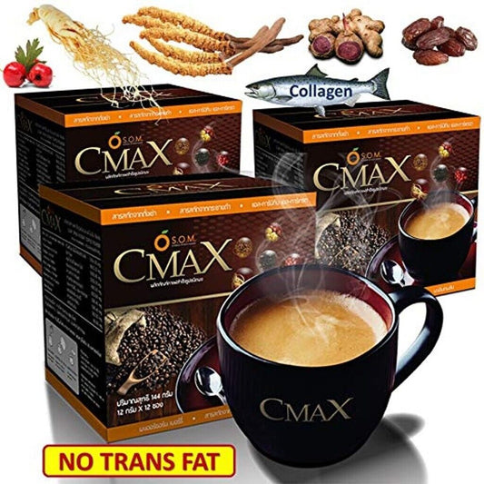 3X Cmax SOM Instant CoffeeHerbal Cordyceps Ginseng Mixed coffee Nourish Health