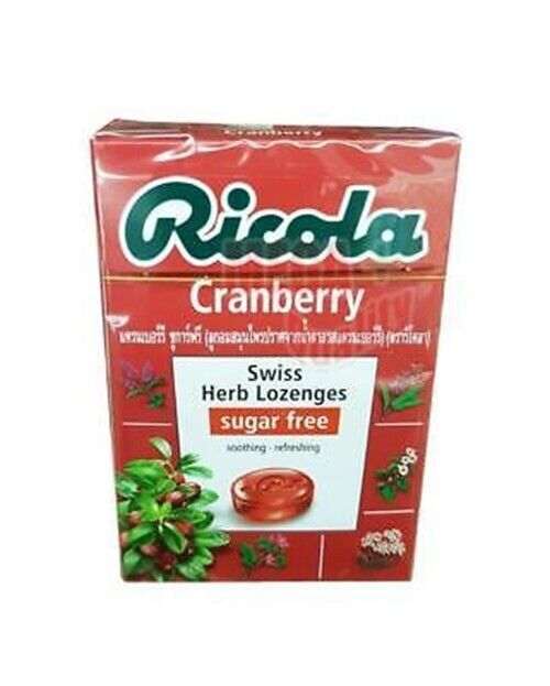 Ricola Alpin Fresh Swiss Herb Lozenges Sugar Free Soothing - Cranberry 40g