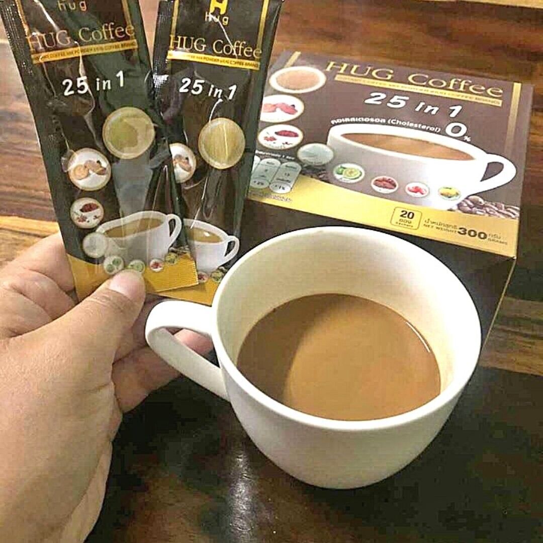 Hug Instant Arabica Coffee Mix 25 in1 Powder Weight Control Low Fat Sugar Free