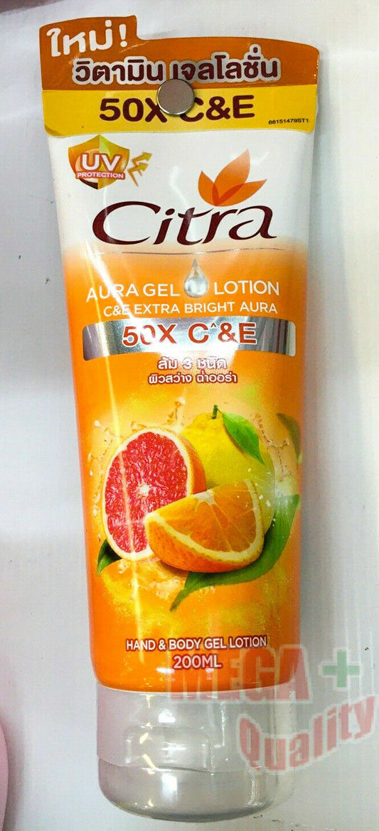 Citra Aura Gel 50x C And E Extra Bright Aura Orange Moisturized 200 ml.