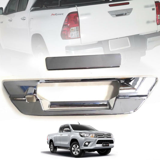 Tailgate Handle Cover Chrome Camera Hole For Toyota Hilux SR M70 M80 2015 16-19