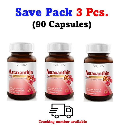 3x VISTRA Astaxanthin 6mg Anti Aging Supplement 90Capsules