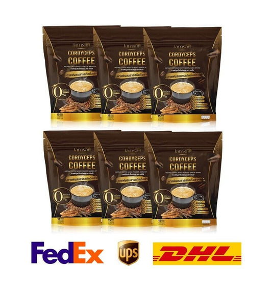 6x Jamsai Cordyceps Instant Coffee 0% Sugar weight control hunger Nourish Health
