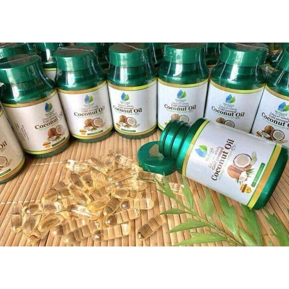 10x Mermaid Cold Pressed Coconut Oil Pure Organic Virgin Thai Premium 40 capsule