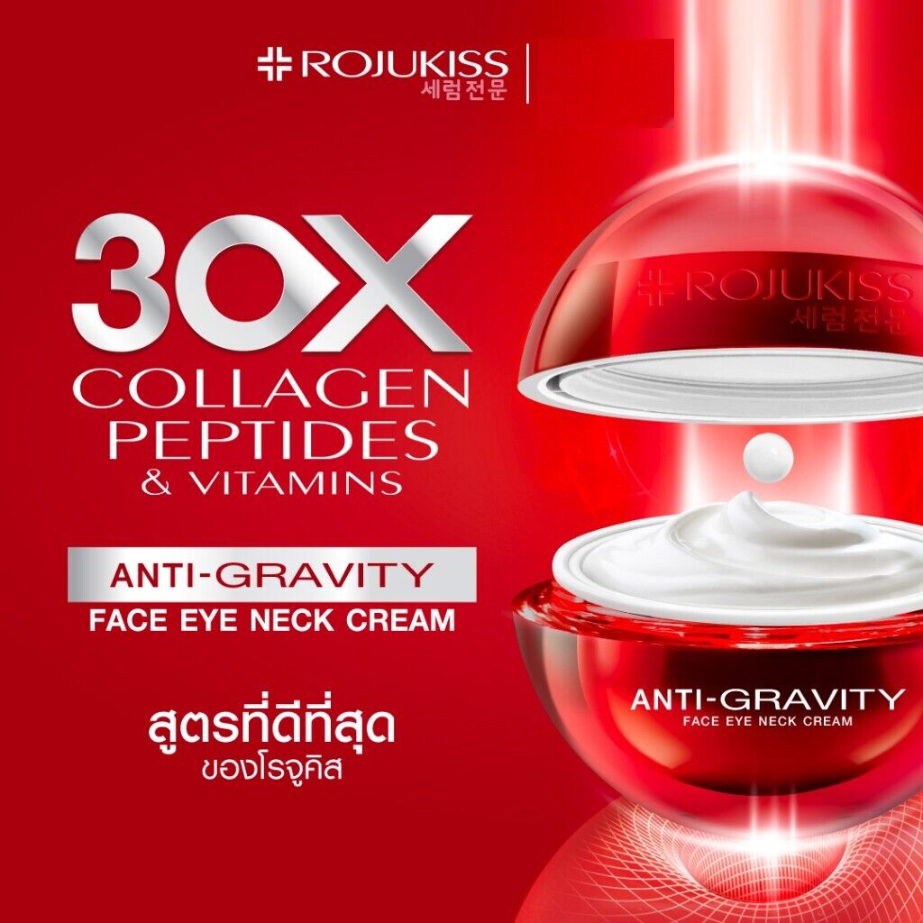 Rojukiss Face Eye Neck Cream Anti Gravity Aging Wrinkles Lifting Firm Skin 30 ml