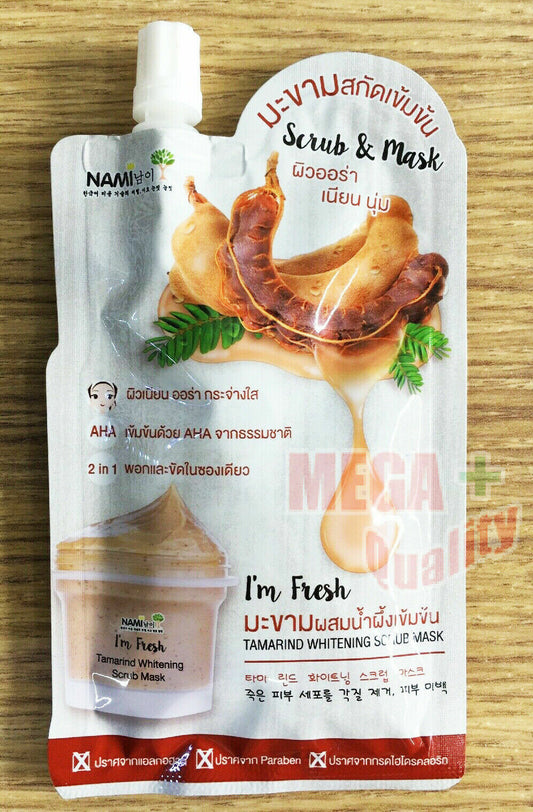 NEW NAMI Im FRESH SCRUB MASK FACE BODY TAMARIND WHITENING SKIN CARE 30G 1PC