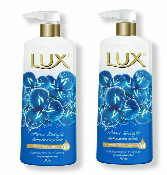 2 x 500ml LUX Aqua Delight Aqua Sparkle Body Wash Shower cream