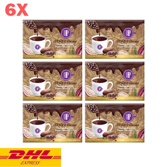 6x Bean P Cocoa Instant Powder Drink Mix Diet Weight Control Slim No Fat & Sugar