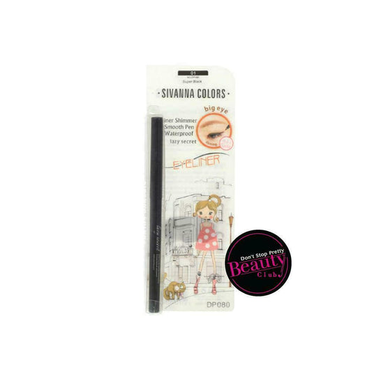 SIVANNA COLORS Shimmer Smooth Pen Waterproof Eyeliner DP080 #01 Super Black