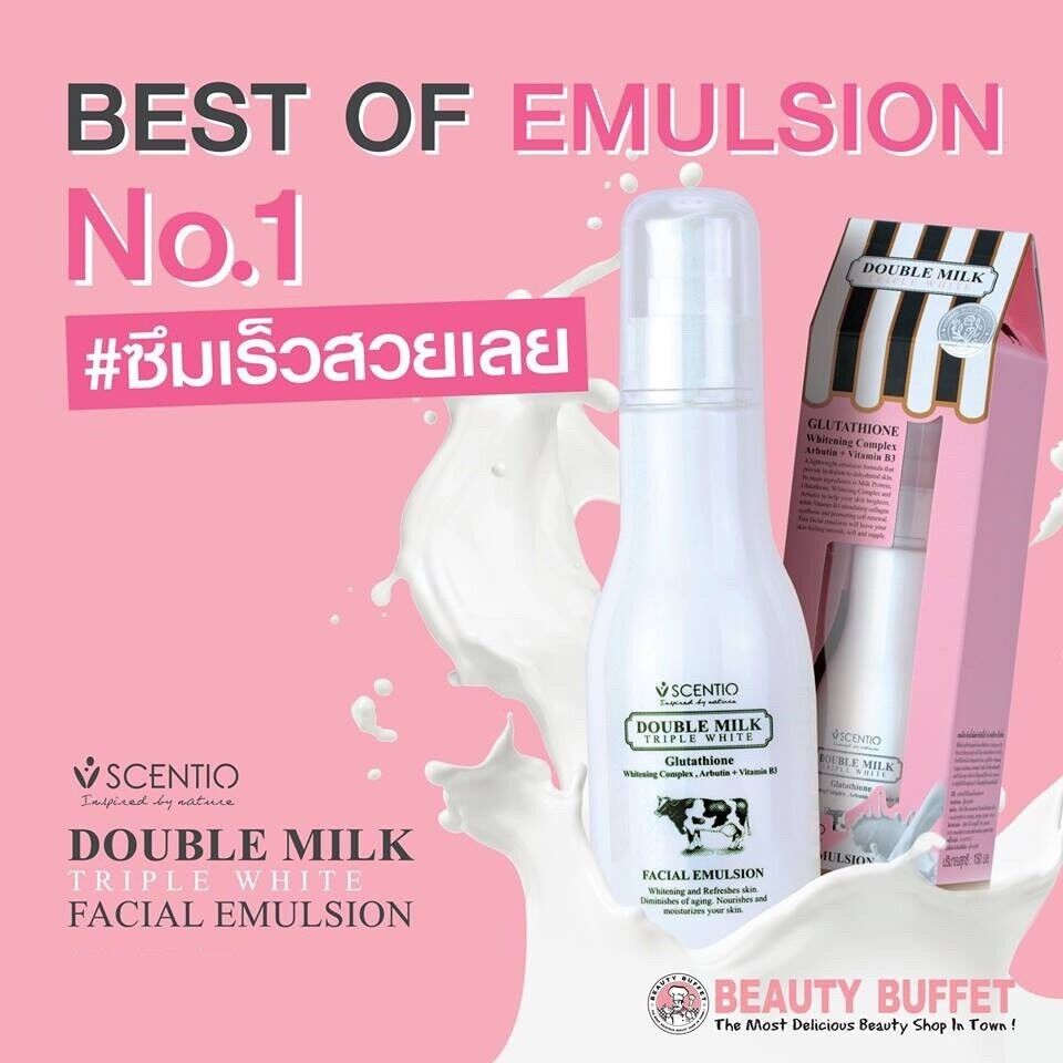 SCENTIO Double Milk Triple White Facial Emulsion Beauty Buffet Brightening 150ml